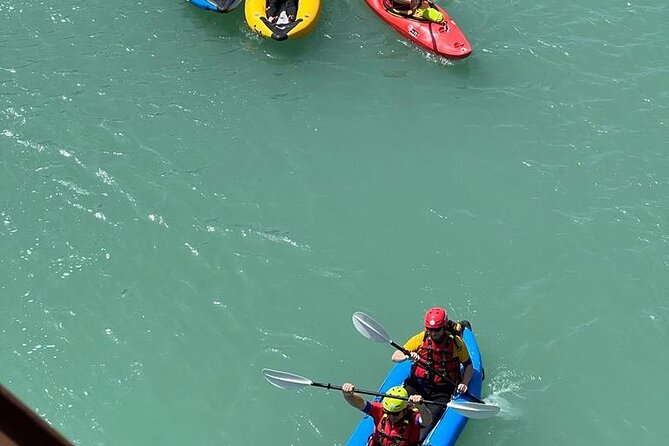 Kayaking in Vjosa River,Albania Kayak Permet,Gjirokaster (ARG) - Getting ready with supplied safety gear