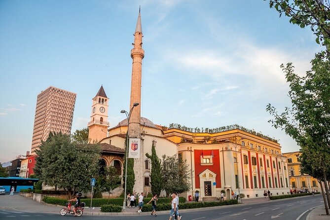 Walking tour of Tirana; History & Culture - Clock Tower and Ethem Bej Mosque